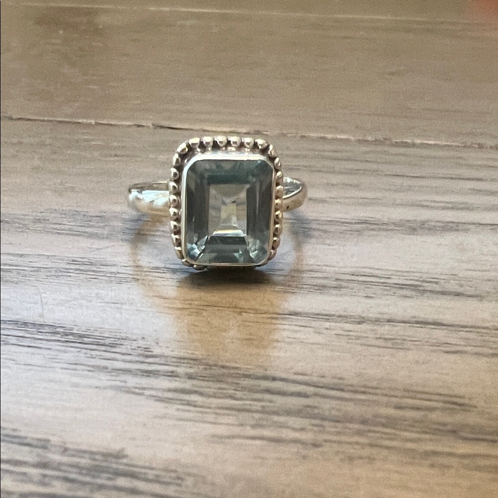 Sterling Silver Natural Blue Topaz Ring
